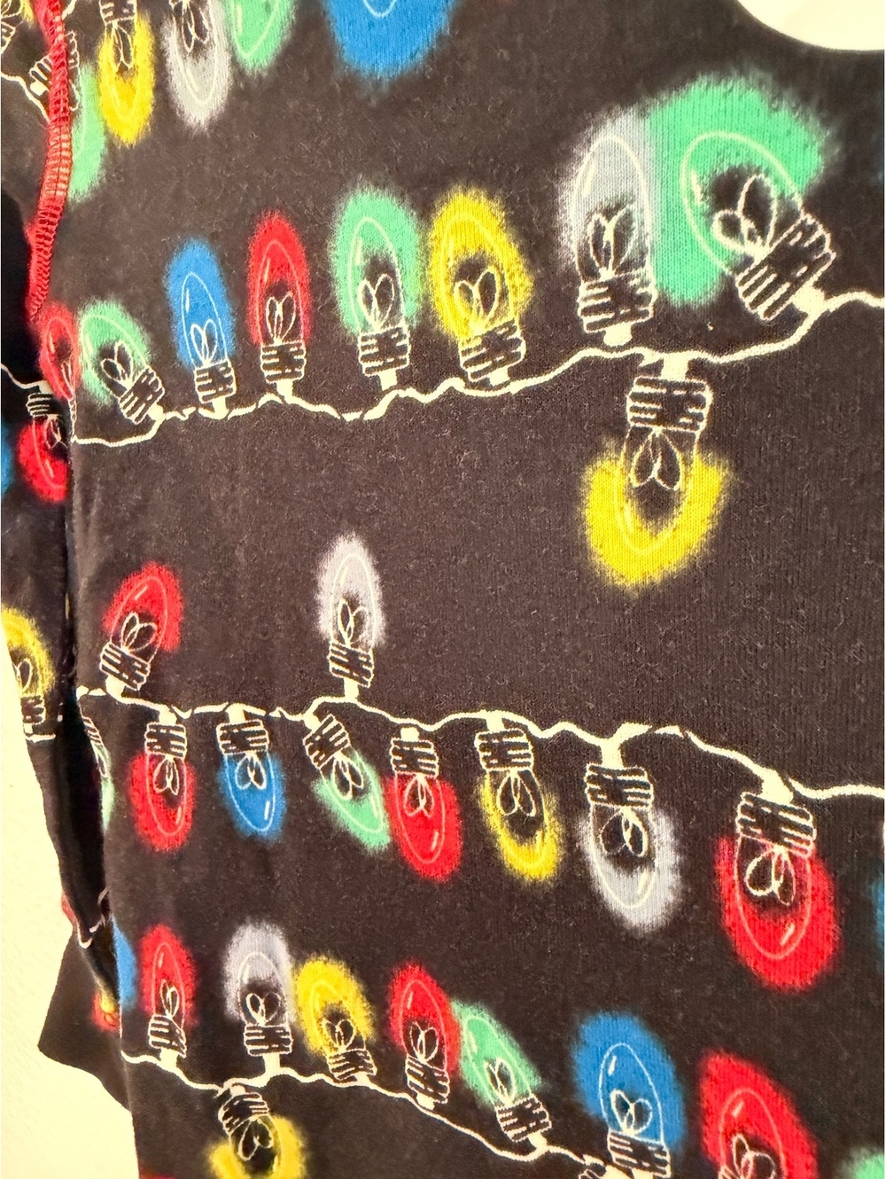 NWT Nordstrom glow in the dark holiday lights pajama set black - kids size 7 - Picture 2 of 4